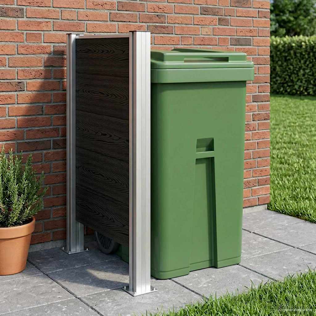 42039180_1.jpg vidaXL Plot pre odpadkový kôš Sivá 85 x 12 x 115 cm Hliník a WPC – Obrázok 1
