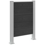 vidaXL Plot pre odpadkový kôš Sivá 85 x 12 x 115 cm Hliník a WPC – Obrázok 2