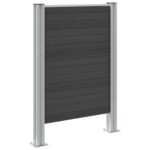 vidaXL Plot pre odpadkový kôš Sivá 85 x 12 x 115 cm Hliník a WPC – Obrázok 5