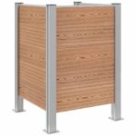 vidaXL Plot pre odpadkový kôš Hnedá 85 x 85 x 115 cm Hliník a WPC – Obrázok 2