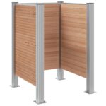 vidaXL Plot pre odpadkový kôš Hnedá 85 x 85 x 115 cm Hliník a WPC – Obrázok 6