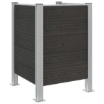 vidaXL Plot pre odpadkový kôš Sivá 85 x 85 x 115 cm Hliník a WPC – Obrázok 2