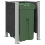 vidaXL Plot pre odpadkový kôš Sivá 85 x 85 x 115 cm Hliník a WPC – Obrázok 3