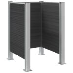 vidaXL Plot pre odpadkový kôš Sivá 85 x 85 x 115 cm Hliník a WPC – Obrázok 6