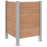 vidaXL Plot pre odpadkový kôš Hnedá 85 x 85 x 115 cm Hliník a WPC – Obrázok 2