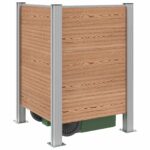 vidaXL Plot pre odpadkový kôš Hnedá 85 x 85 x 115 cm Hliník a WPC – Obrázok 3