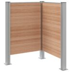 vidaXL Plot pre odpadkový kôš Hnedá 85 x 85 x 115 cm Hliník a WPC – Obrázok 5