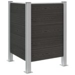 vidaXL Plot pre odpadkový kôš Sivá 85 x 85 x 115 cm Hliník a WPC – Obrázok 2