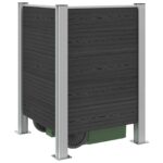 vidaXL Plot pre odpadkový kôš Sivá 85 x 85 x 115 cm Hliník a WPC – Obrázok 3