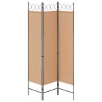 vidaXL 3-panelový paravan Béžová 120 x 180 cm Látka – Obrázok 5