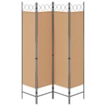 vidaXL 4-panelový rozdeľovač miestnosti Béžová 160 x 180 cm Látka – Obrázok 5