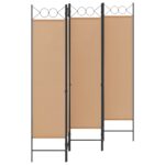vidaXL 5-panelový paraván Béžová 200 x 180 cm Látka – Obrázok 2