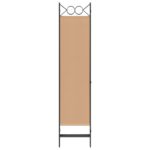 vidaXL 5-panelový paraván Béžová 200 x 180 cm Látka – Obrázok 4