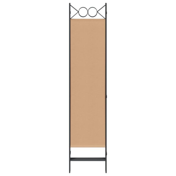 vidaXL 5-panelový paraván Béžová 200 x 180 cm Látka – Obrázok 4