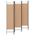 vidaXL 6-panelový paraván Béžová 240 x 180 cm Látka – Obrázok 2