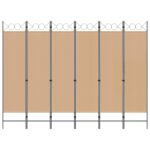 vidaXL 6-panelový paraván Béžová 240 x 180 cm Látka – Obrázok 3