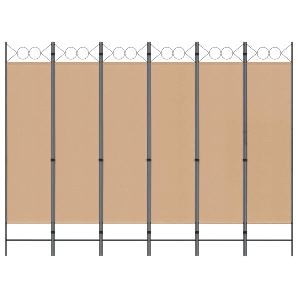 vidaXL 6-panelový paraván Béžová 240 x 180 cm Látka – Obrázok 3