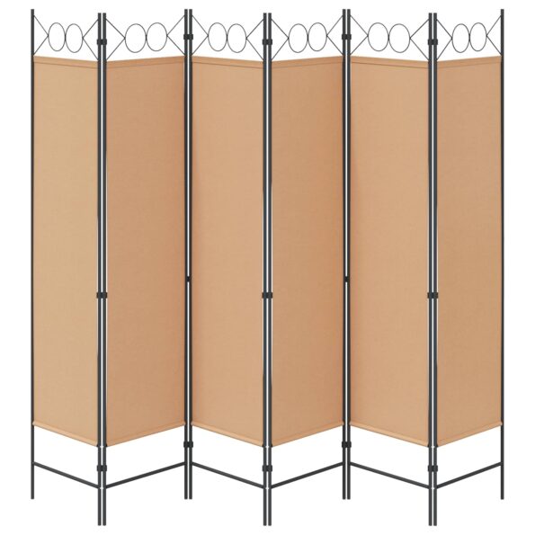 vidaXL 6-panelový paraván Béžová 240 x 180 cm Látka – Obrázok 5
