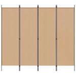vidaXL 4-panelový rozdeľovač miestnosti Béžová 200 x 180 cm Látka – Obrázok 3