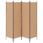 vidaXL 4-panelový rozdeľovač miestnosti Béžová 200 x 180 cm Látka – Obrázok 5