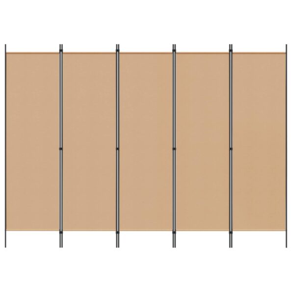 vidaXL 5-panelový paraván Béžová 250 x 180 cm Látka – Obrázok 3