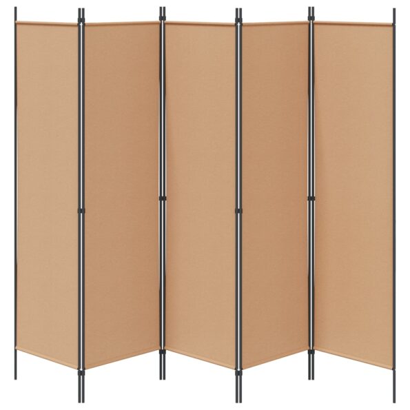 vidaXL 5-panelový paraván Béžová 250 x 180 cm Látka – Obrázok 5