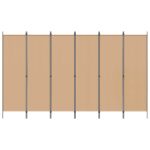 vidaXL 6-panelový paraván Béžová 300 x 180 cm Látka – Obrázok 3