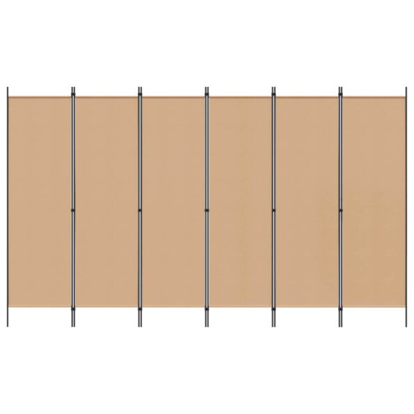 vidaXL 6-panelový paraván Béžová 300 x 180 cm Látka – Obrázok 3