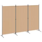 vidaXL 3-panelový paravan Béžová 260 x 180 cm Látka