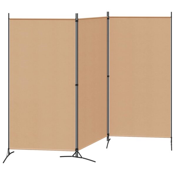 vidaXL 3-panelový paravan Béžová 260 x 180 cm Látka – Obrázok 2