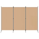vidaXL 3-panelový paravan Béžová 260 x 180 cm Látka – Obrázok 3