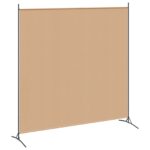 vidaXL Jednopanelový rozdeľovač miestnosti Béžová 175 x 180 cm Látka – Obrázok 2