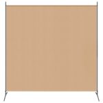 vidaXL Jednopanelový rozdeľovač miestnosti Béžová 175 x 180 cm Látka – Obrázok 3