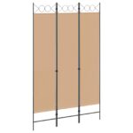 vidaXL 3-panelový paravan Béžová 120 x 200 cm Látka – Obrázok 2