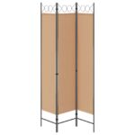 vidaXL 3-panelový paravan Béžová 120 x 200 cm Látka – Obrázok 6