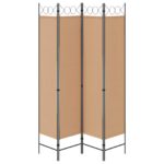 vidaXL 4-panelový rozdeľovač miestnosti Béžová 160 x 200 cm Látka – Obrázok 6