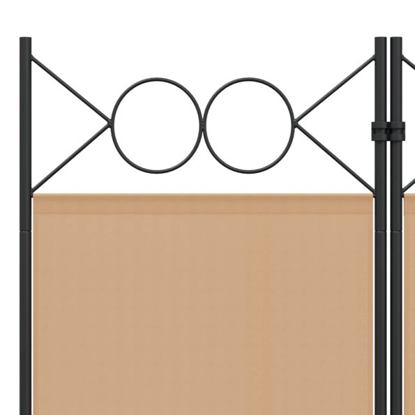 vidaXL 5-panelový paraván Béžová 200 x 200 cm Látka – Obrázok 7