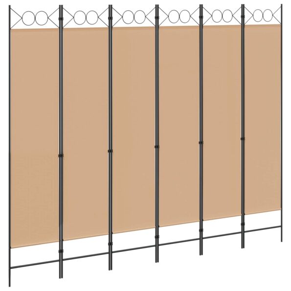 vidaXL 6-panelový paraván Béžová 240 x 200 cm Látka – Obrázok 2