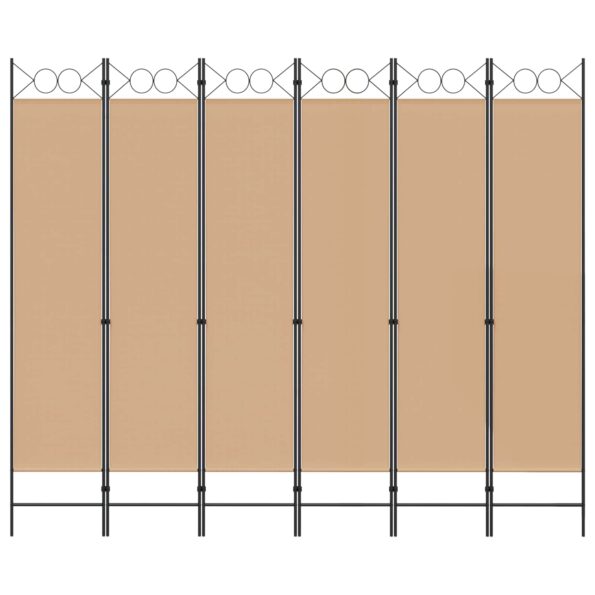 vidaXL 6-panelový paraván Béžová 240 x 200 cm Látka – Obrázok 4