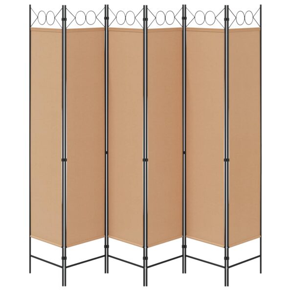 vidaXL 6-panelový paraván Béžová 240 x 200 cm Látka – Obrázok 6