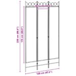 vidaXL 3-panelový paravan Béžová 120 x 220 cm Látka – Obrázok 8