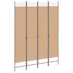 vidaXL 4-panelový rozdeľovač miestnosti Béžová 160 x 220 cm Látka – Obrázok 2