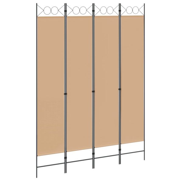 vidaXL 4-panelový rozdeľovač miestnosti Béžová 160 x 220 cm Látka – Obrázok 2