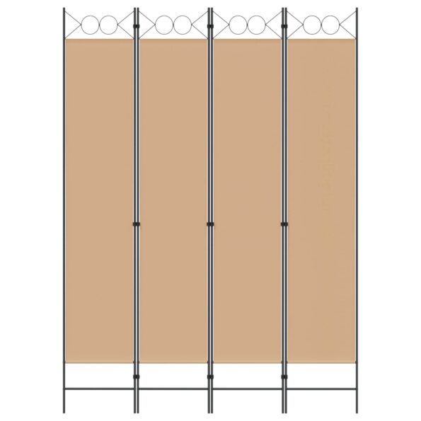 vidaXL 4-panelový rozdeľovač miestnosti Béžová 160 x 220 cm Látka – Obrázok 4