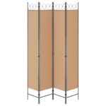 vidaXL 4-panelový rozdeľovač miestnosti Béžová 160 x 220 cm Látka – Obrázok 6