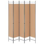 vidaXL 5-panelový paraván Béžová 200 x 220 cm Látka – Obrázok 6