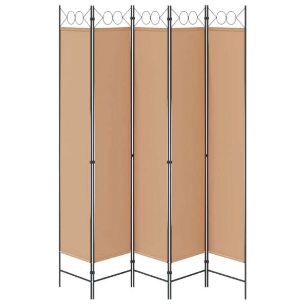 vidaXL 5-panelový paraván Béžová 200 x 220 cm Látka – Obrázok 6