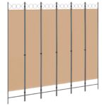 vidaXL 6-panelový paraván Béžová 240 x 220 cm Látka – Obrázok 2