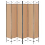 vidaXL 6-panelový paraván Béžová 240 x 220 cm Látka – Obrázok 6
