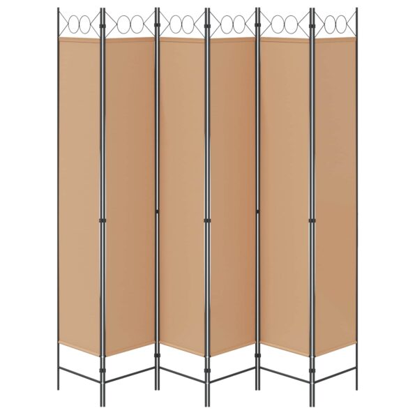 vidaXL 6-panelový paraván Béžová 240 x 220 cm Látka – Obrázok 6